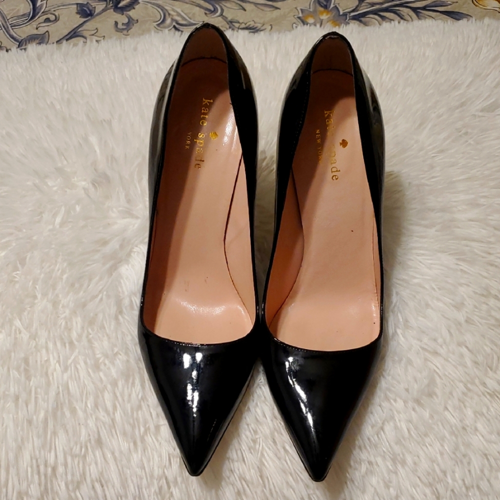 Kate Spade Black Patent Leather Heels Size 8 1/2 M